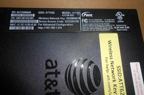AT&T SSID:ATT626 WLAN-Netzwerk KEV: 5920806678 - Bild 2 von 4