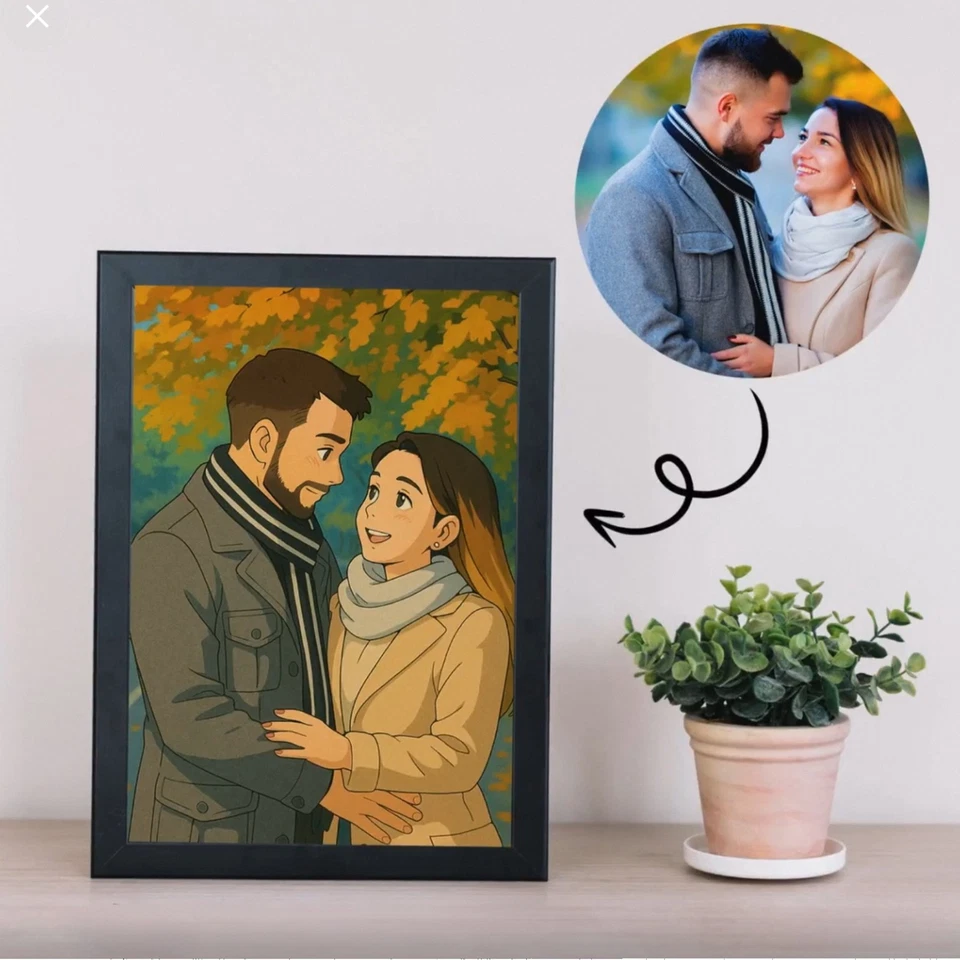 Custom Couple Portrait from Photo–Hand-Drawn Digital Illustration, Romantic Gift - Image 2 of 4