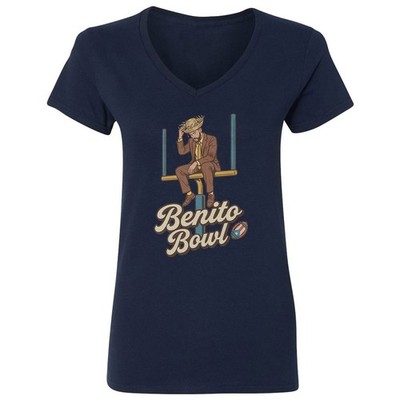 Benito Bowl Puerto Rico Flag Ball Halftime Ladies' V-Neck Tshirt