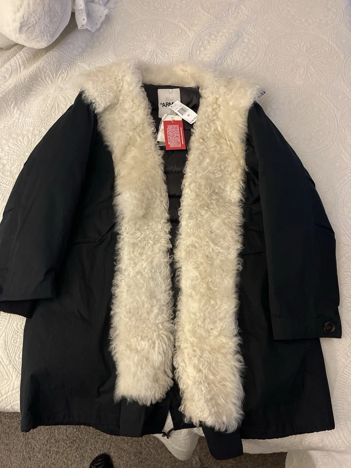 YS Army Paris Shearling Trim Down Parka Coat – Size 50 (New with Tags) - Image 2 of 4