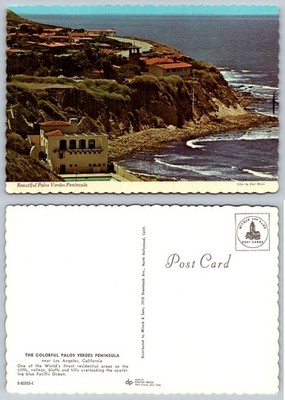 Palos Verdes Peninsula CA Coastline Postcard Dexter Press Mitock & Sons
