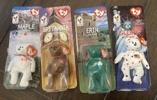1999 McDonald's TY Teenie Beanie Babies International Bears COMPLETE Set 4