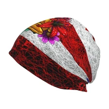 Puerto Rico Beanie Neck Gaiter Set, Headscarf Slouchy Cap Knitted Hat, Sports