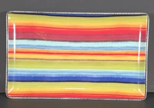 Dash Of That Rainbow Striped Plate. 13 Inches.