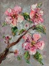 Painting Oil Flower, Blossom Art, Flowers Art, Original Art, Floral Impasto Art