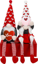 Valentine Day Decorations, 2 Pack Plush Valentine Gnomes Holding Love Sign