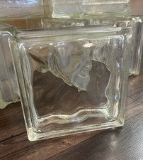 Vtg Architectural Glass Block Brick Wavy 7 3/4”x7 3/4”x”x3” MCM Decor Project L1