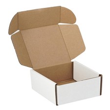25 Pack 5"x5"x2" inch Small Shipping Boxes White Corrugated Cardboard Box