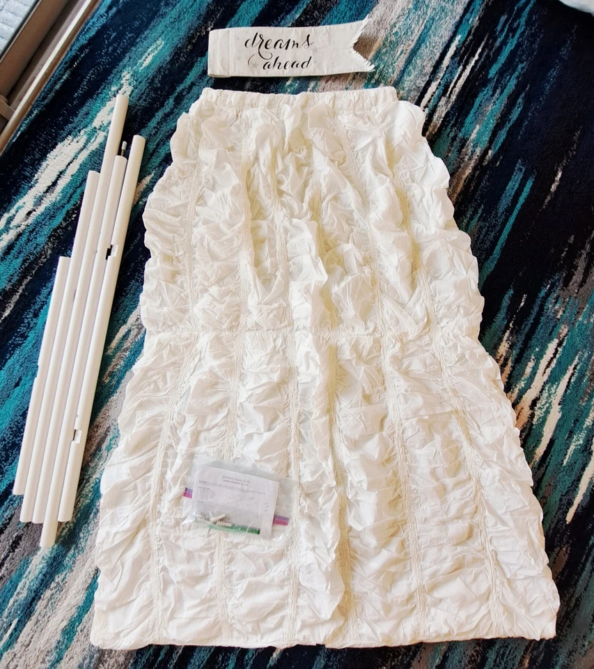 Cabecero Pottery Barn Dreams Ahead Sail Canopy Cama Barco Blanco Nuevo de Lote Antiguo Foto 2 de 4