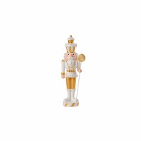 Gift Company Nussknacker Noce Dekofigur Dekoration Harz Weiß / Gold H 33.5 Cm