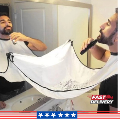 Men Beard Shaving Bib Hair Catcher Apron Grooming Cape