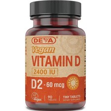 Deva Vegan Vitamin D2 - Tiny Tablets 2,400 Iu...