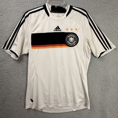 Germany Shirt Mens Medium White Adidas Soccer Jersey DFB Football 3 Star FLAWS