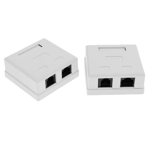 Boîte de montage en surface 2 pièces 2 ports, blanche (boîte seule) - Photo 2/7