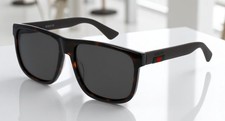 GUCCI GG0010S 003 Rectangular Square Havana Grey 58 mm Men's Sunglasses