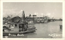 Port Lavaca, Texas TX Shrimp Boats Original Vintage Real Photo Postcard RPPC