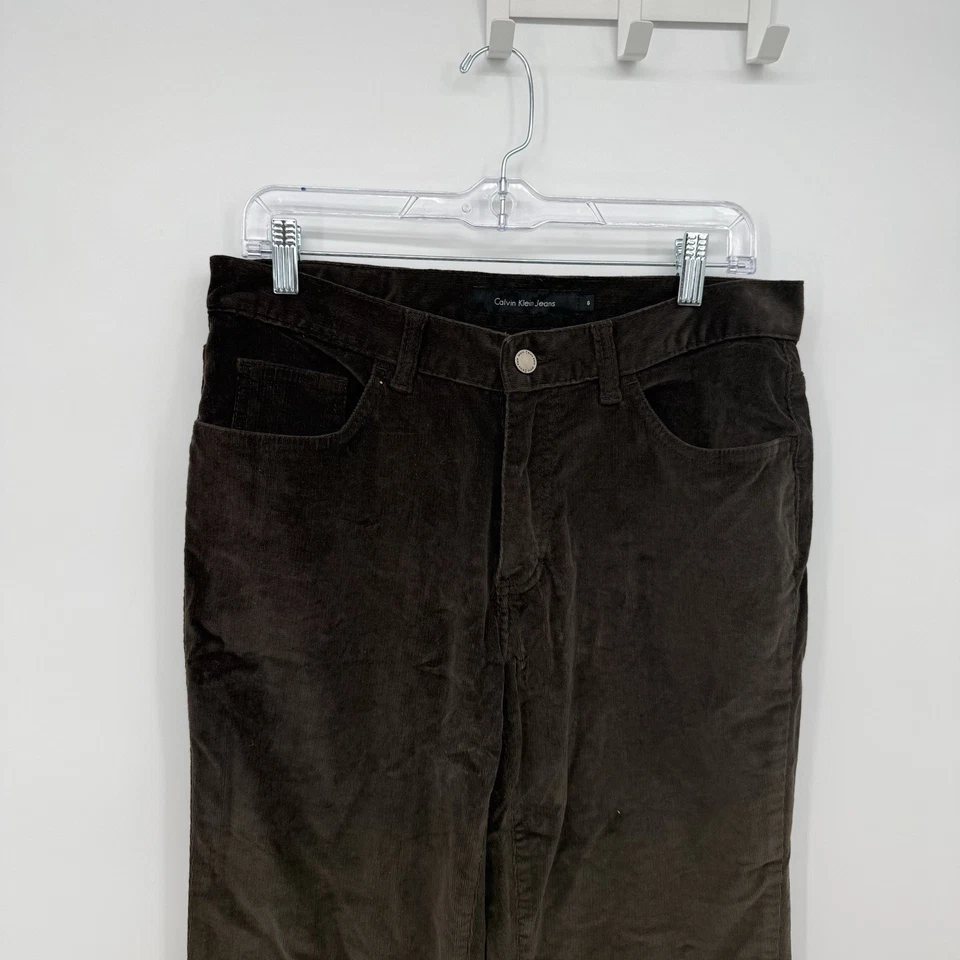 Calvin Klein Jeans Brown Corduroy Pants Size 6 Y2k Style Business Casual Cotton - Image 2 of 4