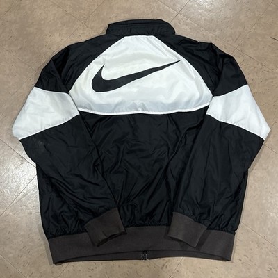 Nike Sportswear Windrunner Big Swoosh Jacket Black White Size Medium