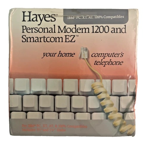 Vintage HAYES Personal Modem 1200 & Smartcom EZ in box Factory Sealed & NEW
