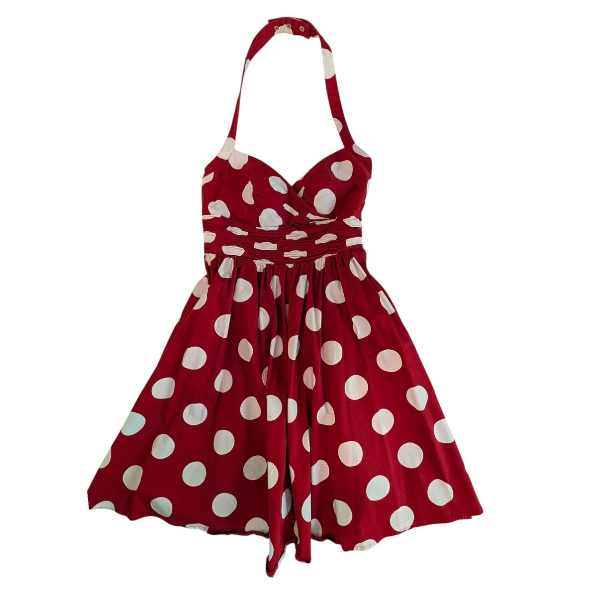 Jessica Simpson Red Polka Dot Halter Dress. Large | eBay