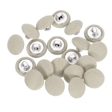 20Pcs Fabric Cloth Covered Button, 13mm 20L Metal Shank Buttons, Khaki