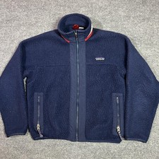 Patagonia Fleece Jacket Kids 10 Blue Full Zip High Pile Sherpa Warm Pockets