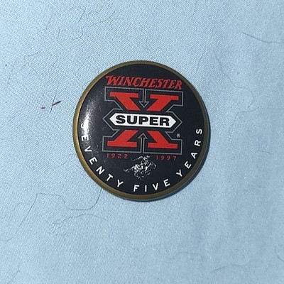 Vintage Winchester Super X Seventy-Five Years Pinback Button