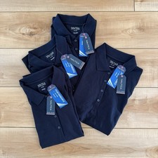 Nautica School Uniform Navy Polo Shirt Girls Size Medium 7/9 NEW Lot Set