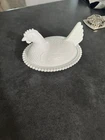 Vintage Indiana Glass White Milk Glass Hen on Nest Dish – 7” Covered Chicken