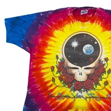 VTG Grateful Dead Liquid Blue Tie Dye Space Your Face T-Shirt XL USA 1992 Retro