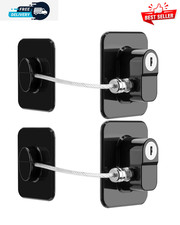 2 Pack Fridge Lock Freezer Lock with 4 Key for Child Safety Refrigerator Locks