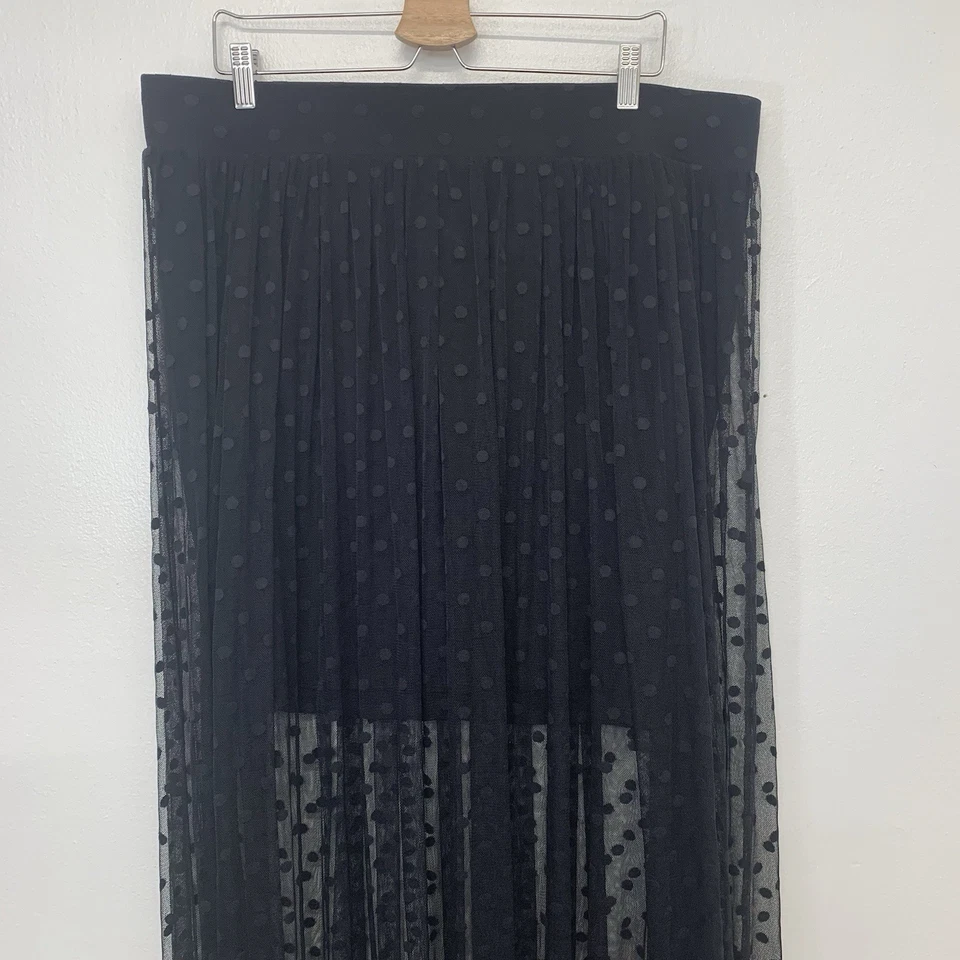 Falda Larga Negra Tórrida 2X Encaje Pull On Medio Forrada Boho Capricho Gótico Bruja Playa Foto 2 de 4