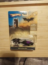 HOT WHEELS Batman Begins Batcopter With BATMAN FIGURE     Black Purple Very Nice
