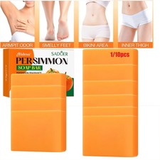 10x Persimmon Soap Bar for Old People Smell, Natural Body Odor Control Bar Soap