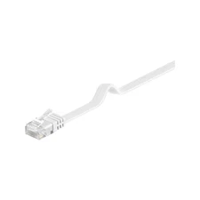 Goobay 95151 CAT 6 Flat-Patch Cable, U/UTP, White, 1 m Length