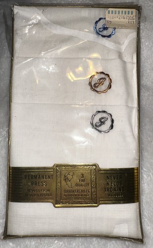 3 Vintage Siegelpackentuch feine Qualität Taschentücher bestickt Monogramm J