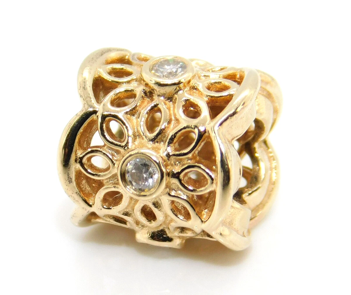 Pandora 14K Diamond Golden Radiance Freesia Charm 750803D