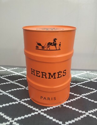 Tonneau Baril Fût de Décoration Orange Hermes Ouvert 60L