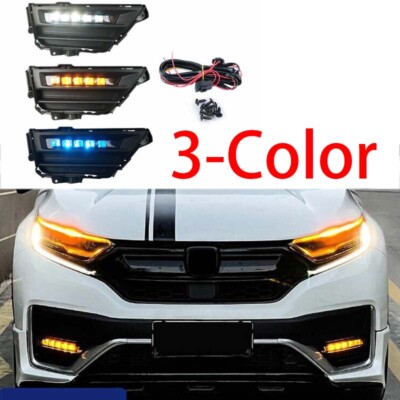 Turn Signal Led DRL Driving Fog Light Lamp For Honda CRV CR-V 2020-2022 3-Color