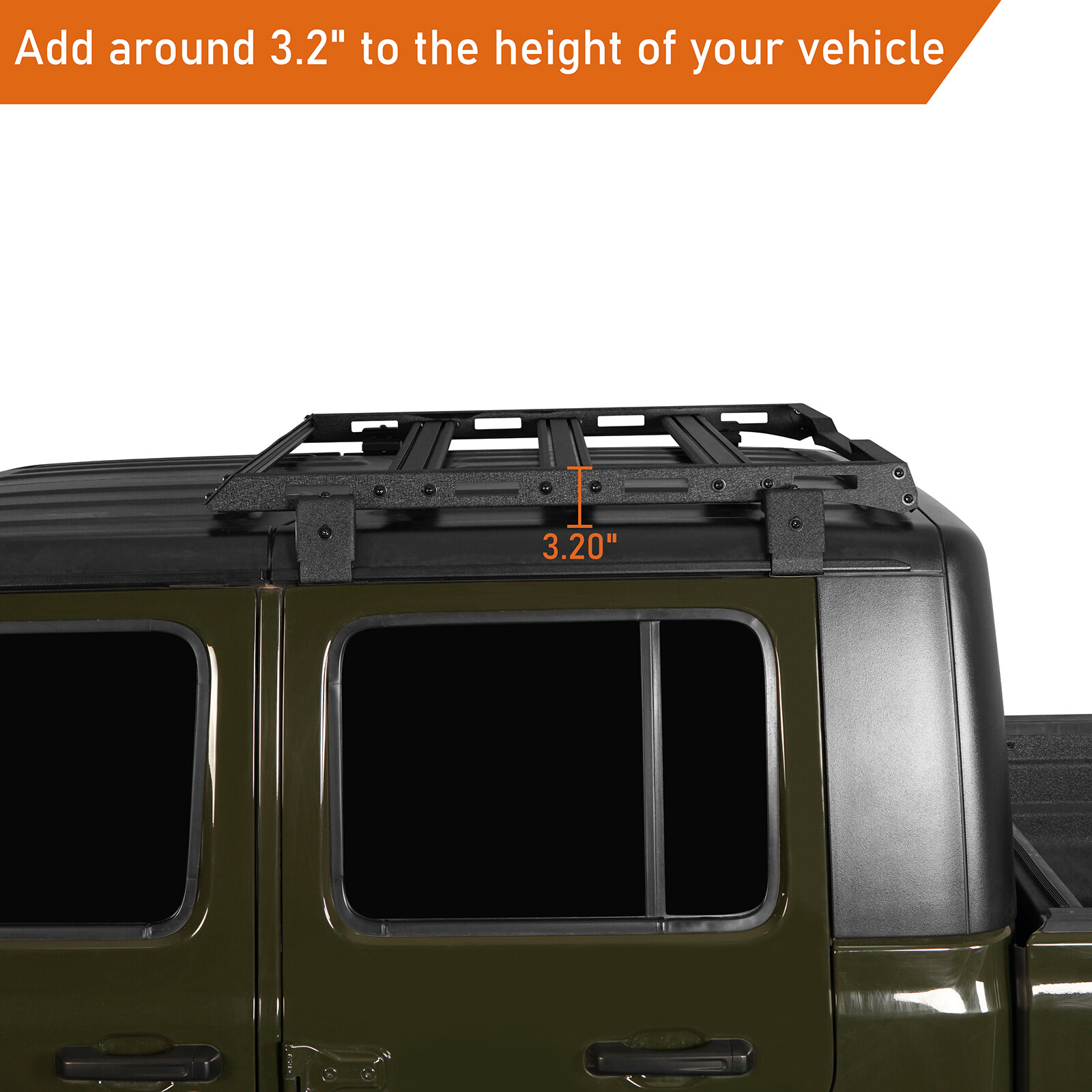 Hardtop Rear Roof Rack Exterior Cargo Space Fit Jeep Gladiator JT 2020