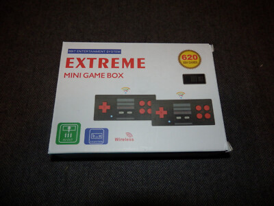 EXTREME MINI GAME BOX 620 8 BIT GAMES WIRELESS RETRO NEW RCA PLUG ONLY