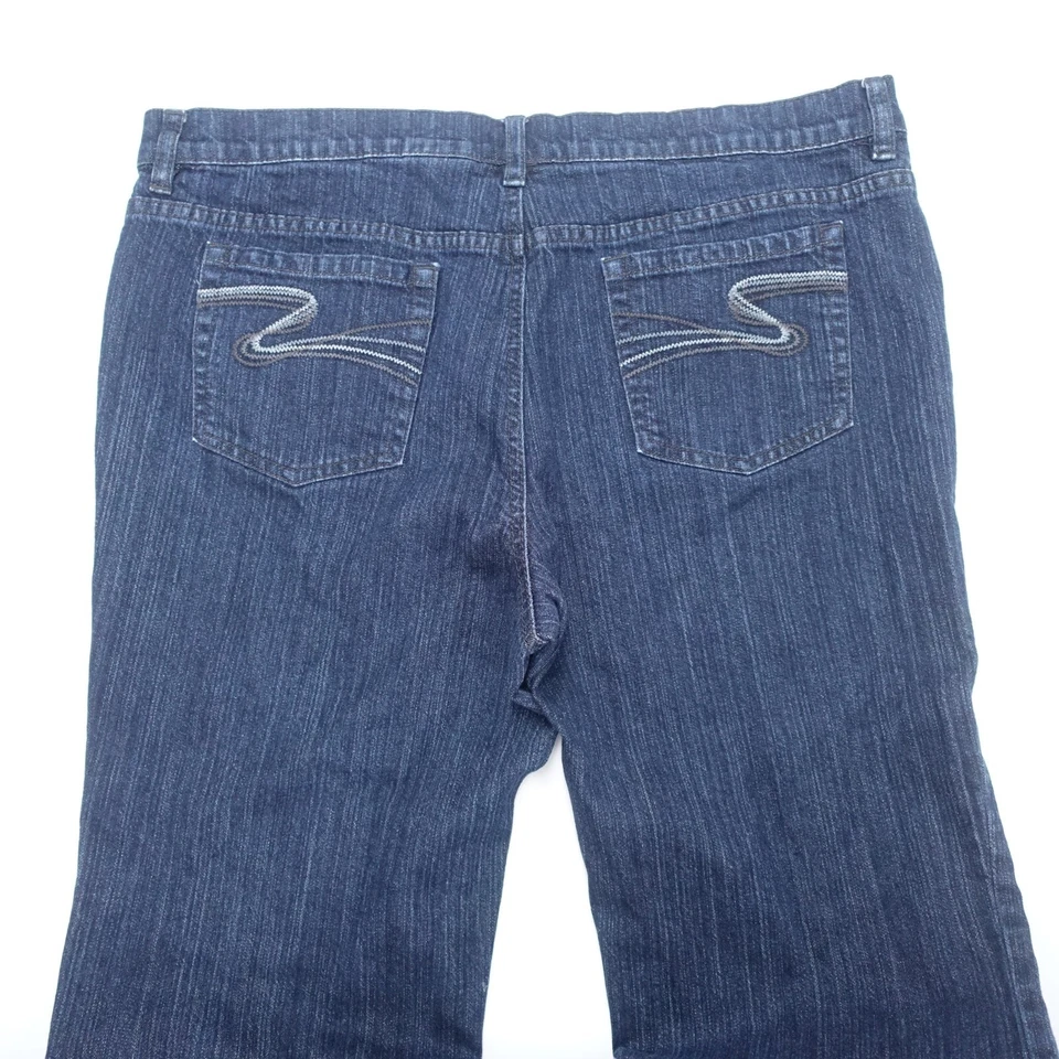 Liz & Co. Pantalones de mezclilla para mujer 16 azules elásticos lavado medio pierna recta cremallera mosca Foto 2 de 4