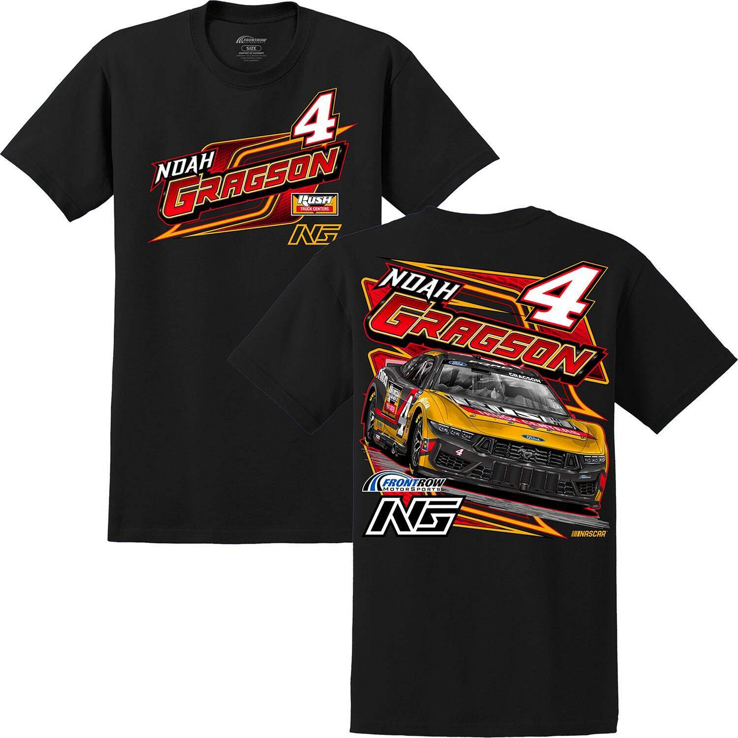 Noah Gragson 2025 Rush Truck Centers #4 Black NASCAR T-Shirt