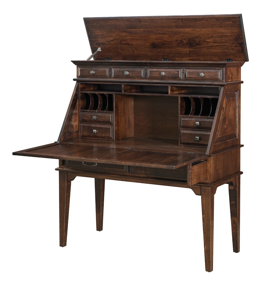 Escritorio Amish tradicional secretaria tapa elevadora ranuras para letras madera maciza EE. UU. Foto 2 de 4