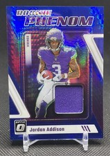 2023 Panini Donruss Optic Jordan Addison Rookie Phenom Patch Blue Hyper Vikings