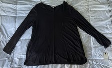Woman’s Size XXL Dana Buchman Black Long Sleeve Blouse With Pockets New With Tag