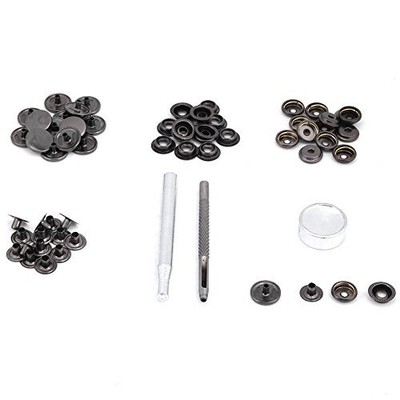 Leather Snap Fasteners Kit Metal Press Stud Snap Button Fastener with Fixing ...