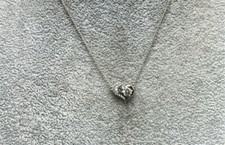Sterling Silver, Sparkling CZ Heart Pendant Necklace