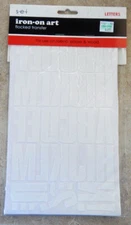 New S.E.I. Flocked Iron-On Transfers "2" BLOCK LETTERS" White Bold