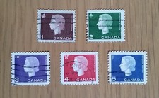 Complete Canada used stamp set: 1962 Queen Elizabeth II definitives